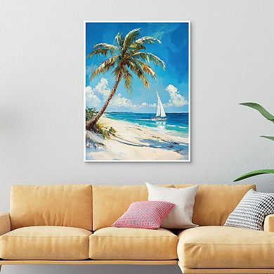 Masterpiece Coastal Escape 30" x 40" Framed Canvas Art