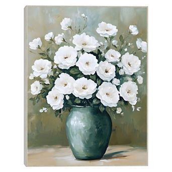 Masterpiece Ivory Bouquet 30" x 40" Framed Canvas Art