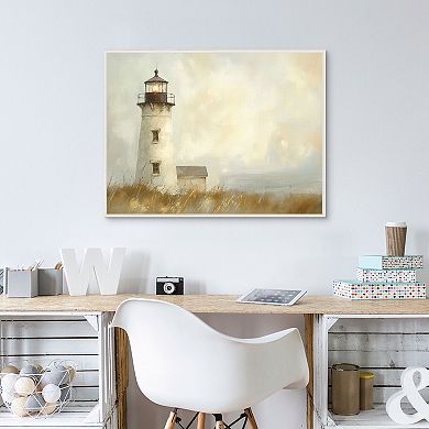 Masterpiece Lighthouse Field 30" x 40" Framed Canvas Art