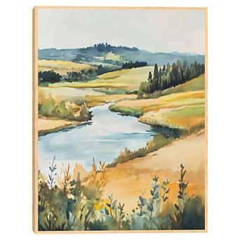 Masterpiece Peaceful River 30" x 40" Framed Canvas Art