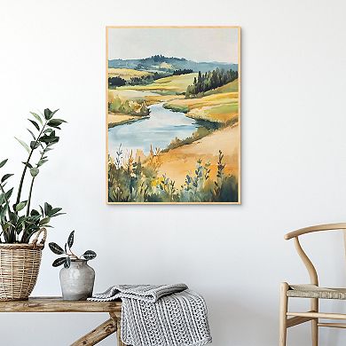 Masterpiece Peaceful River 30" x 40" Framed Canvas Art