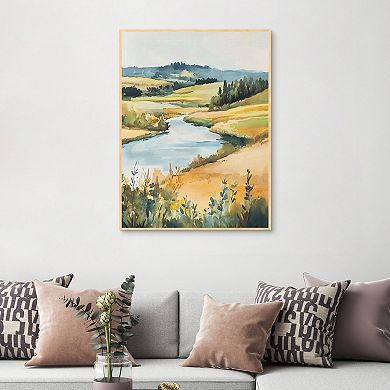 Masterpiece Peaceful River 30" x 40" Framed Canvas Art
