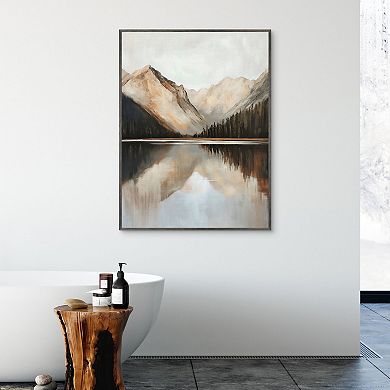 Masterpiece Rustic Mountain 30" x 40" Framed Canvas Art