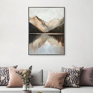 Masterpiece Rustic Mountain 30" x 40" Framed Canvas Art