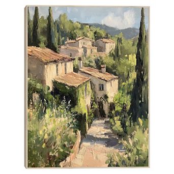 Masterpiece Textured Village30" x 40" Framed Canvas Art