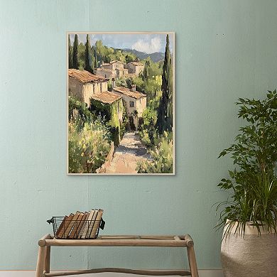 Masterpiece Textured Village30" x 40" Framed Canvas Art