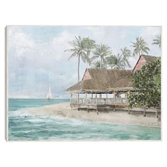 Masterpiece Bungalows by the Beach 30" x 40" Framed Canvas Wall Art
