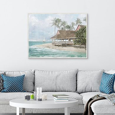 Masterpiece Bungalows by the Beach 30" x 40" Framed Canvas Wall Art