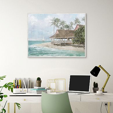 Masterpiece Bungalows by the Beach 30" x 40" Framed Canvas Wall Art