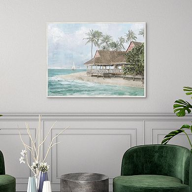 Masterpiece Bungalows by the Beach 30" x 40" Framed Canvas Wall Art