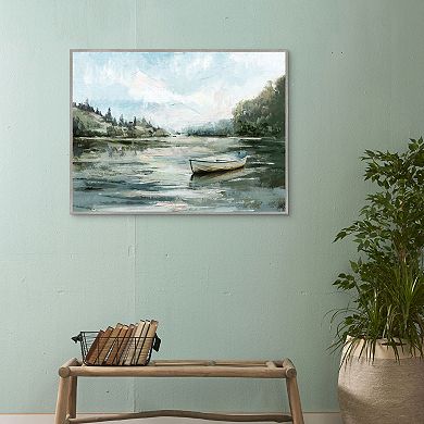 Masterpiece Sunday at the Lake 30" x 40" Framed Canvas Art