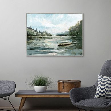Masterpiece Sunday at the Lake 30" x 40" Framed Canvas Art