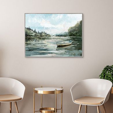 Masterpiece Sunday at the Lake 30" x 40" Framed Canvas Art