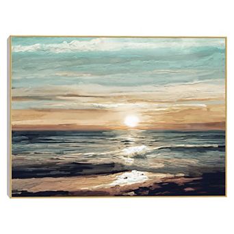 Masterpiece Sunset Reflections 30" x 40" Framed Canvas Art