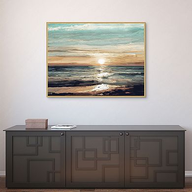 Masterpiece Sunset Reflections 30" x 40" Framed Canvas Art