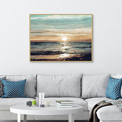 Masterpiece Sunset Reflections 30" x 40" Framed Canvas Art