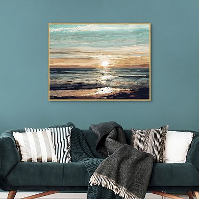 Masterpiece Sunset Reflections 30" x 40" Framed Canvas Art