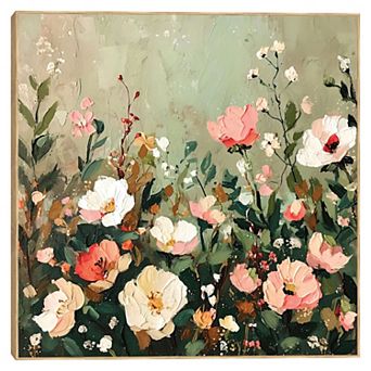 Masterpiece Floral Romance 35" x 35" Framed Canvas Art