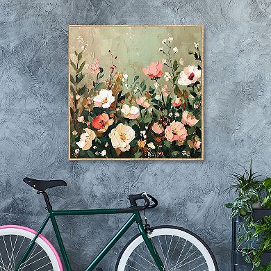 Masterpiece Floral Romance 35" x 35" Framed Canvas Art