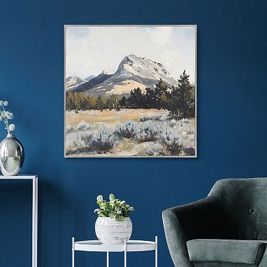 Masterpiece Desert Mountains 35" x 35" Framed Canvas Art