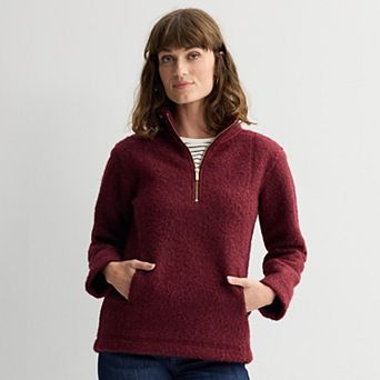 Women's Sonoma Goods For Life® Quarter Zip Shearling Pullover