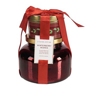 St. Nicholas Square® Winter Berry Wishes Scented 2 pc Candle Gift Set