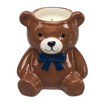 St. Nicholas Square® Winter Berry & Spruce Ceramic Teddy Bear Candle