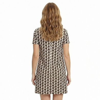 Petite 24Seven Comfort Apparel Short Sleeve Round Neck Mini Shift Dress