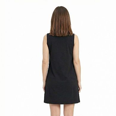 Petite 24Seven Comfort Apparel Round Neck Sleeveless A-Line Mini Shift Dress