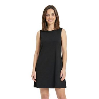 Petite 24Seven Comfort Apparel Round Neck Sleeveless A-Line Mini Shift Dress