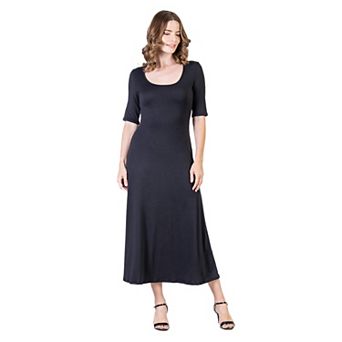 Petite 24Seven Comfort Apparel Casual Maxi Dress With Sleeves