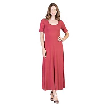 Petite 24Seven Comfort Apparel Casual Maxi Dress With Sleeves