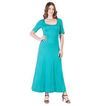 Petite 24Seven Comfort Apparel Casual Maxi Dress With Sleeves