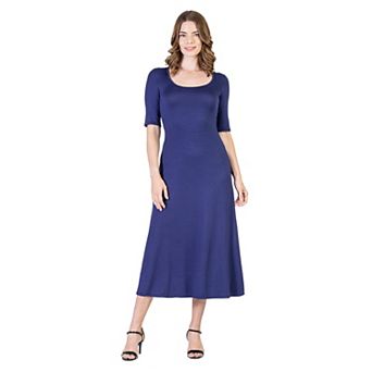 Petite 24Seven Comfort Apparel Casual Maxi Dress With Sleeves