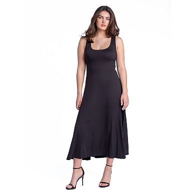 Petite 24Seven Comfort Apparel Slim Fit A-Line Sleeveless Maxi Dress