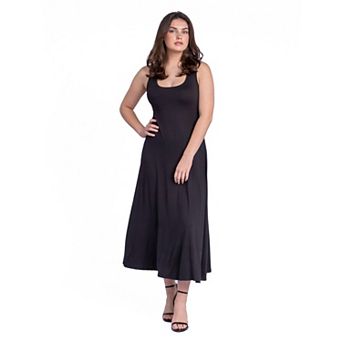 Petite 24Seven Comfort Apparel Slim Fit A-Line Sleeveless Maxi Dress