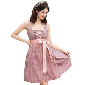 Women's Two Pieces Sleeveless Dirndl Dress