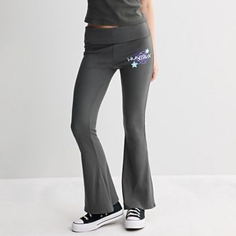 Juniors' K-Pop Demon Hunters Huntrix Foldover Waist Flared Leg Pants
