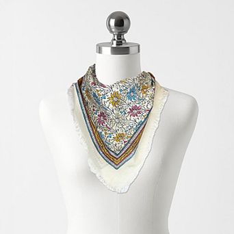 BCBG Generation Daisy Block Print Mini Square Scarf