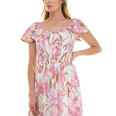 Women's Luxology Tired Ruffle Midi Dress