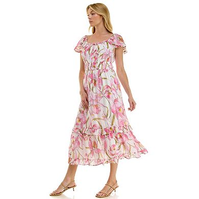 Women's Luxology Tired Ruffle Midi Dress