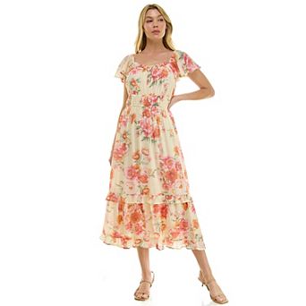 Women's Luxology Tired Ruffle Midi Dress