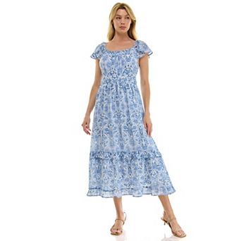 Women's Luxology Tired Ruffle Midi Dress