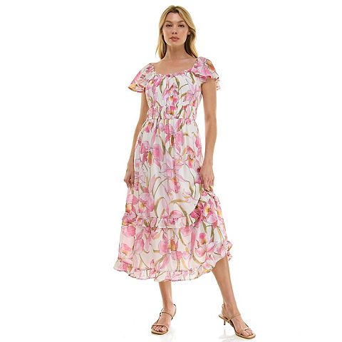 Женские платья Luxology Women's Luxology Tired Ruffle Midi Dress