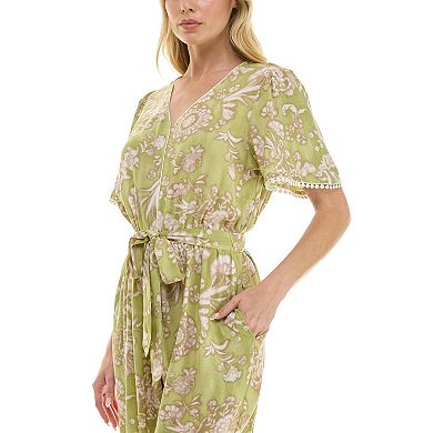 Women's Luxology V-Front Tie Waist Jumpsuit