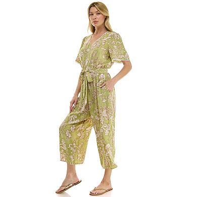 Women's Luxology V-Front Tie Waist Jumpsuit