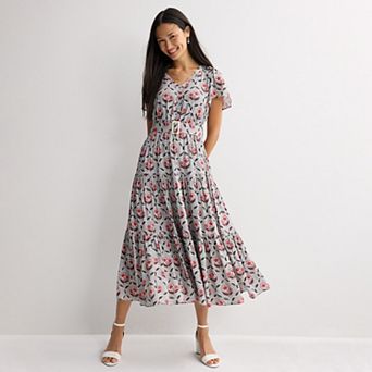 Women's Farmers Market Tiered Maxi Dress With Belt