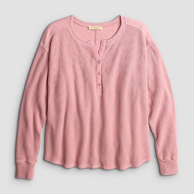 Women's Farmers Market Waffle Long Sleeve Top