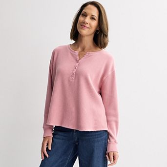 Women's Farmers Market Waffle Long Sleeve Top