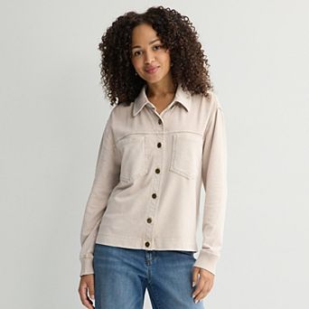 Women's Farmers Market Waffle Button-Up Shirt